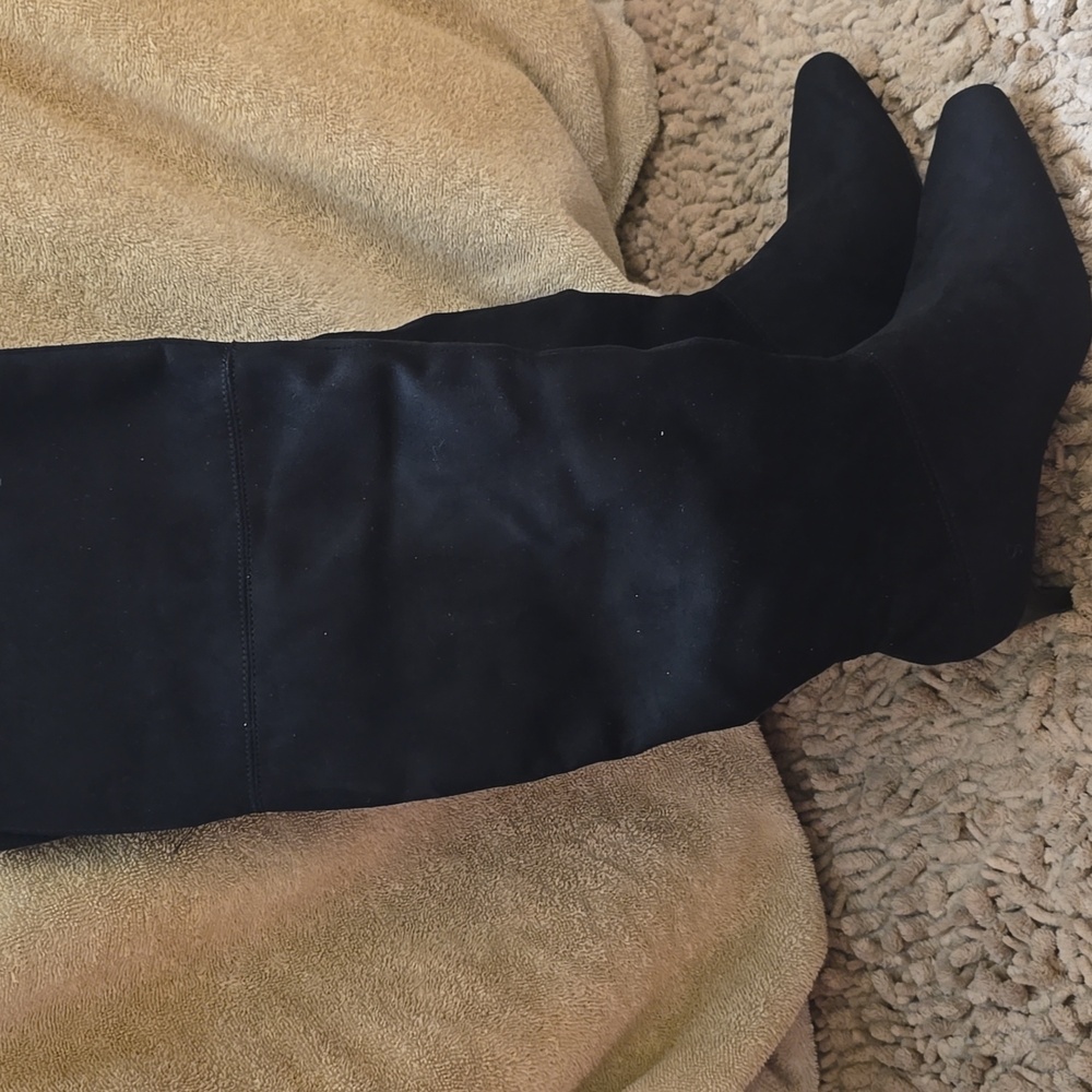 Worthington Women's Size 6.5 Black Over The Knee Brushed 2 In Heel Boots